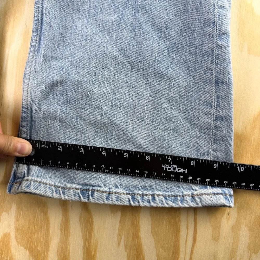 Aeropostale Womens 2R Mid Rise Flare‎ Utility Cargo Jeans Light Wash Blue Denim